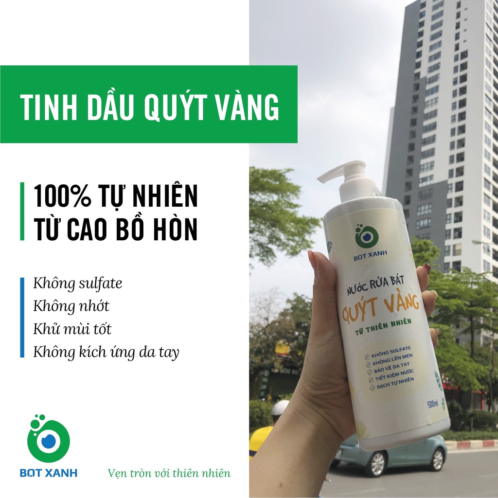 NƯỚC RỬA CHÉN THIÊN NHIÊN QUÝT VÀNG 2 LÍT - An toàn cho da tay, sạch tự nhiên