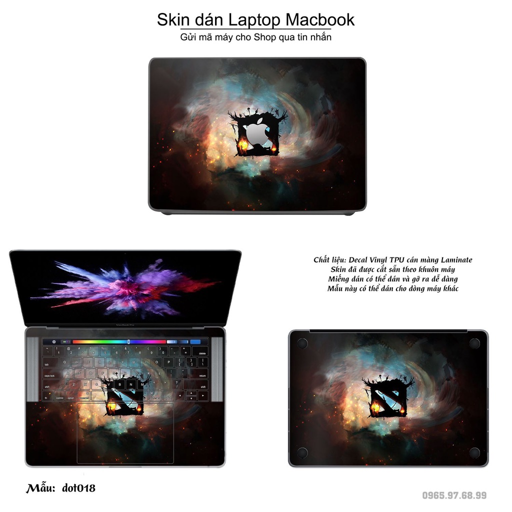 Skin dán Macbook mẫu Dota 2 (đã cắt sẵn, inbox mã máy cho shop)