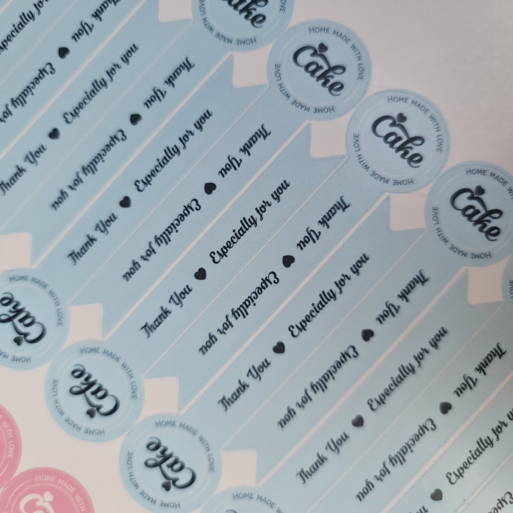 100 Tem dán niêm phong hộp bánh chữ Cake THANK YOU