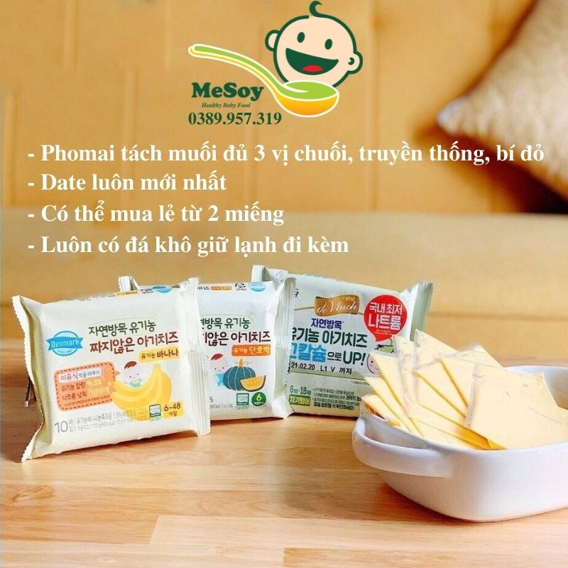 Phomai tách muối hữu cơ Hàn Quốc cho bé ăn dặm 6m+