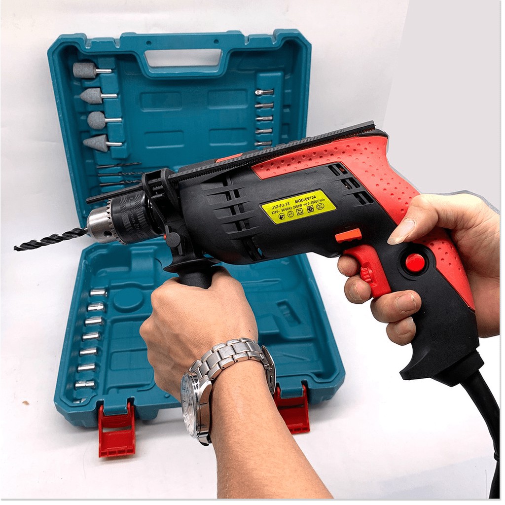 MÁY KHOAN ĐA CHỨC NĂNG 2000W, BỘ KHOAN ĐA NĂNG (KHOAN, BẮT VÍT, SIẾT BU LÔNG, MÀI), TẶNG BỘ PHỤ KIỆN 29 CHI TIẾT
