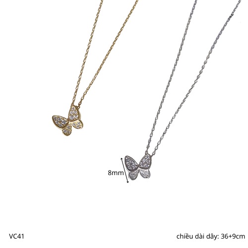 Dây chuyền chocker bạc nữ mặt hồ điệp cánh bướm đính đá sang chảnh| HARMONY ACCESSORIES VC41