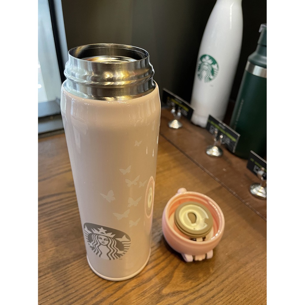 Bình giữ nhiệt Starbucks Hồng nắp bật - Anniversary Collection Butterfly Pink - 500ml - Hàng Nội Địa Trung