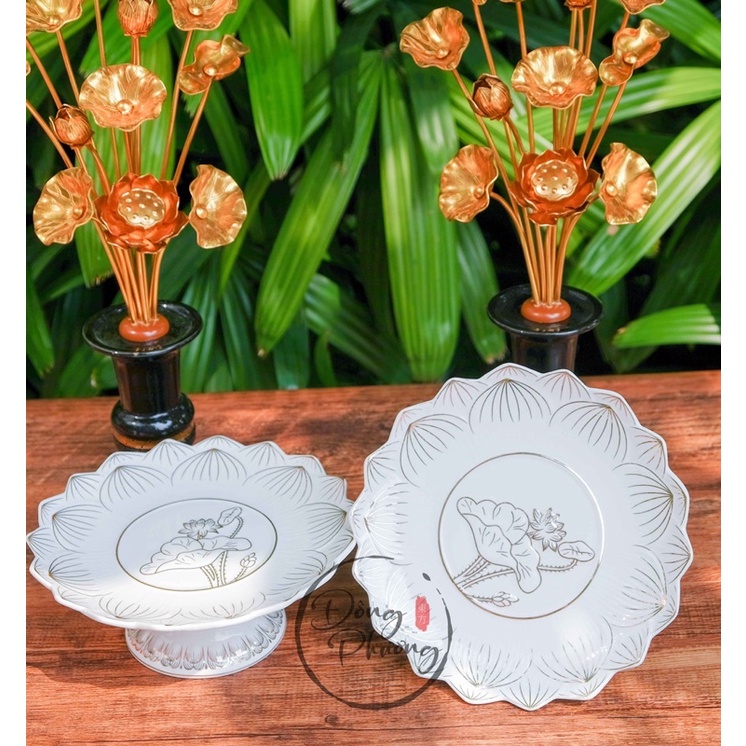 Bộ Đồ Thờ Cúng gia tiên, thần tài thổ địa - Set Đồ Thờ Phụng Bạch Ngọc Trắng Cao Cấp