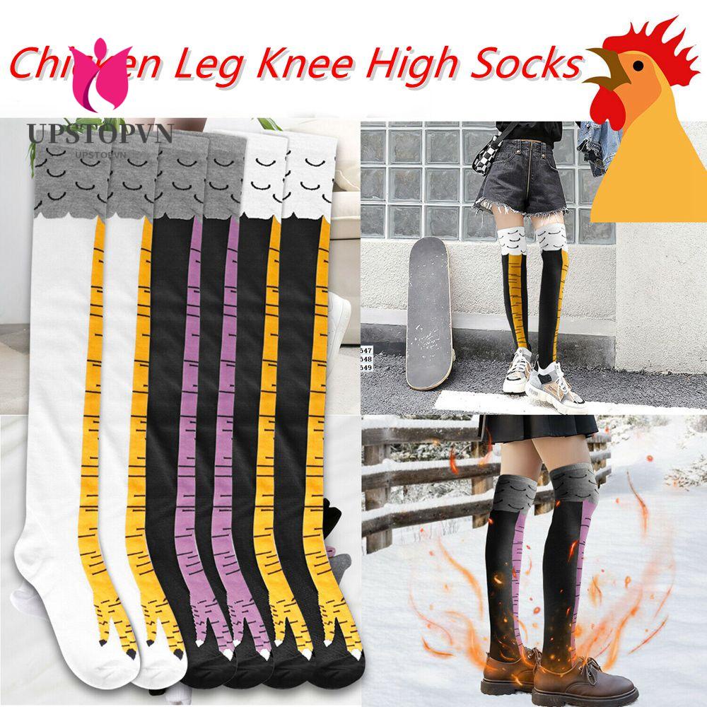 Tất cổ cao qua gối in hình chân gà 3D vui nhộn dành cho nữ mang vào mùa đông