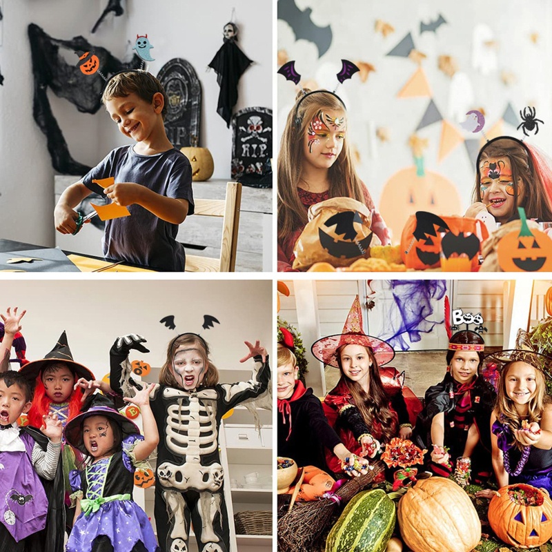 Youyo Băng Đô Cài Tóc Trang Trí Cánh Bí Ngô Halloween Cổ Điển Cho Ngày Chết Costu