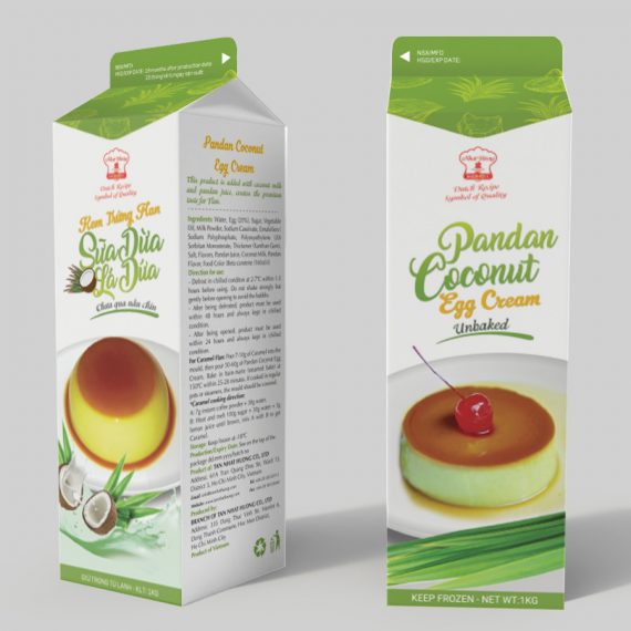 Kem Trứng Flan Sữa Dừa Lá Dứa 1kg