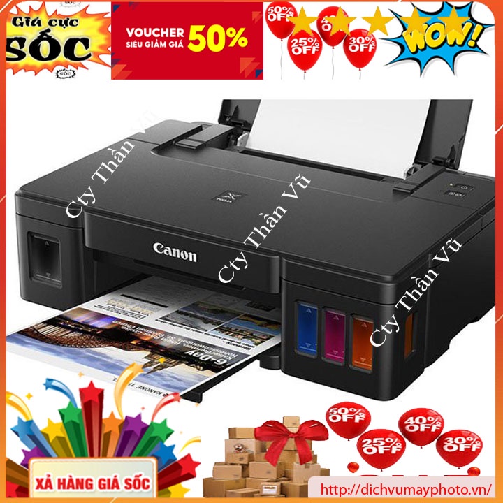 Máy in màu Canon G1010 đơn năng mới 100% in màu, in đen trắng INECO - Bảo hành 2 tháng