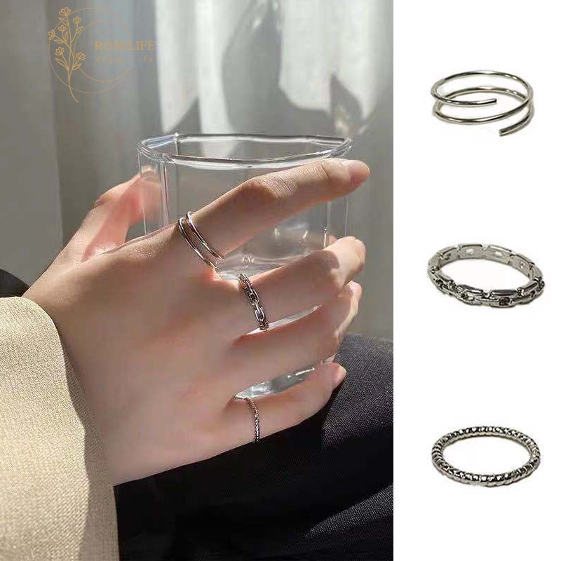 Set 3 nhẫn đeo khớp ngón tay thời trang Hàn Quốc cho nữ