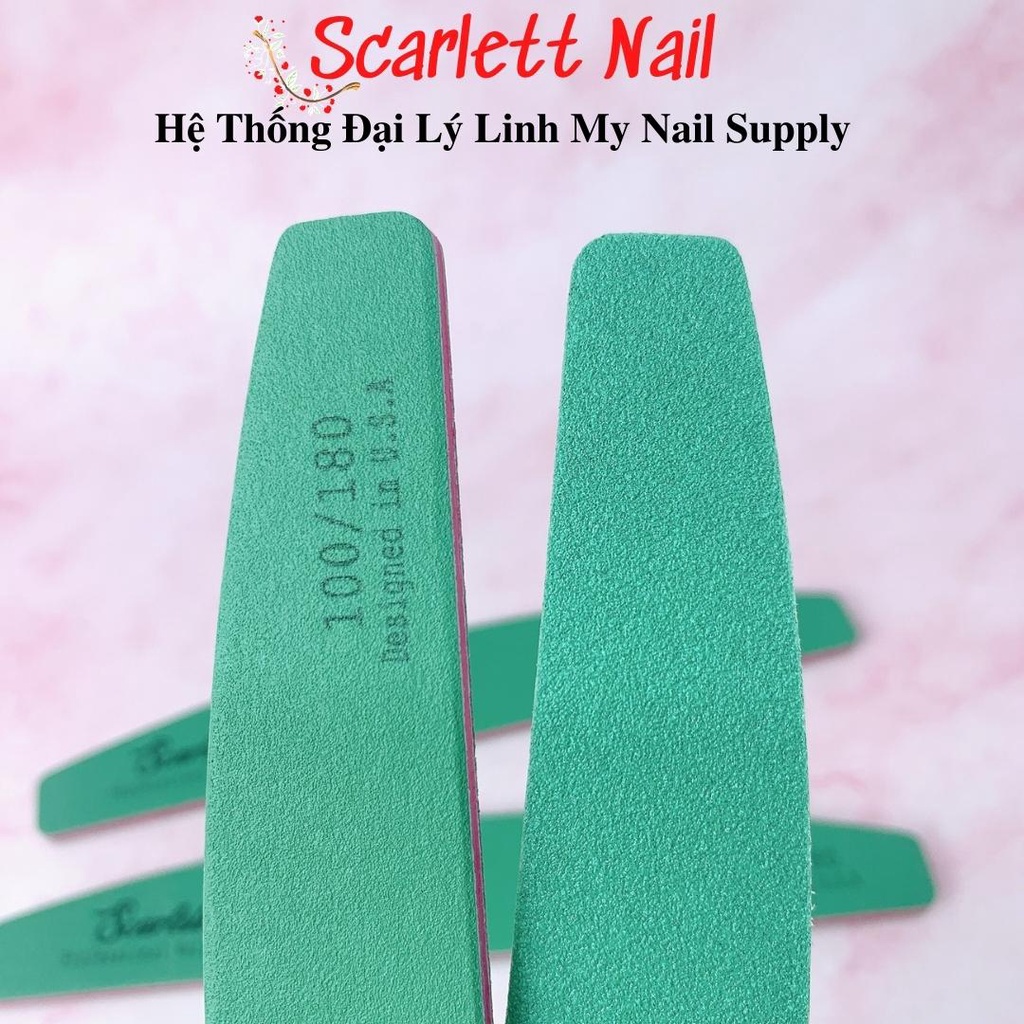 Dũa Móng Tay Scarlett Màu Xanh Dũa Móng Bột Móng Gel Móng Tự Nhiên