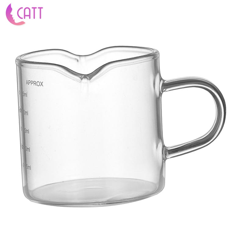 1 [Dadada1] Set 2 Cốc Thủy Tinh Đong Sữa Cà Phê Trà Có Tay Cầm