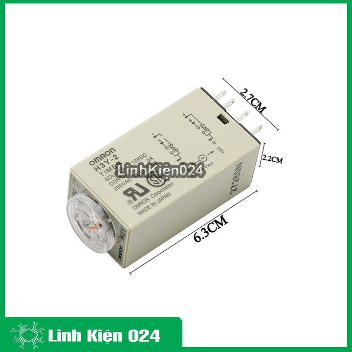Relay Thời Gian Timer Omron H3Y-2 8P 12V