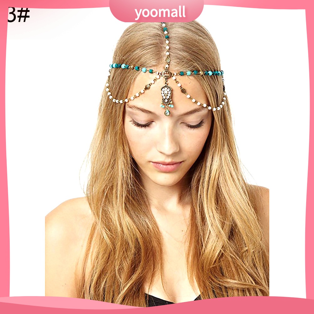 Yomall♡ Vòng Đeo Đầu Chuỗi Hạt Phong Cách Boho Ấn Độ