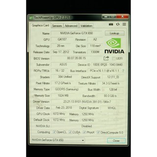 ASUS GTX 650 1G/D5/128 BIT