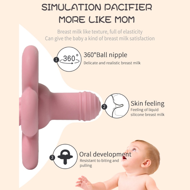Núm Ti Giả Bằng Silicone Thoải Mái Cho Bé Sơ Sinh