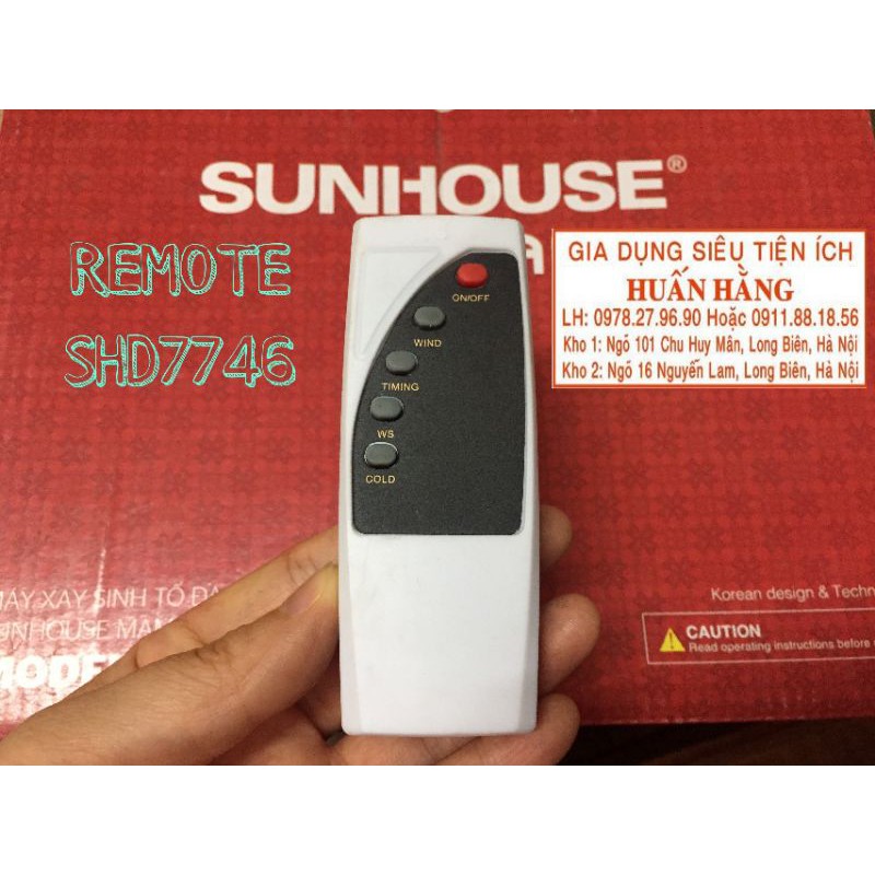 (MẪU MỚI-CHÍNH HÃNG) REMOTE, ĐIỀU KHIỂN TỪ XA QUẠT ĐIỀU HOÀ SUNHOUSE SHD7746