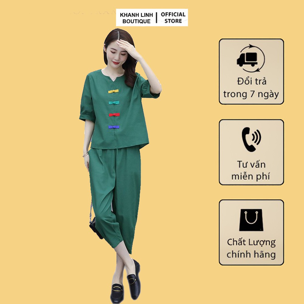 Bộ đũi lửng nữ, màu sắc bắt mắt , chất liệu thoáng mát