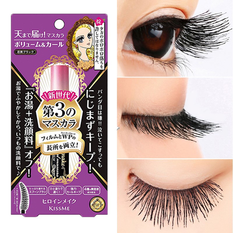 Mascara kiss me hàng auth chống nước, dày mi, dài mi & tạo mi cong không lem