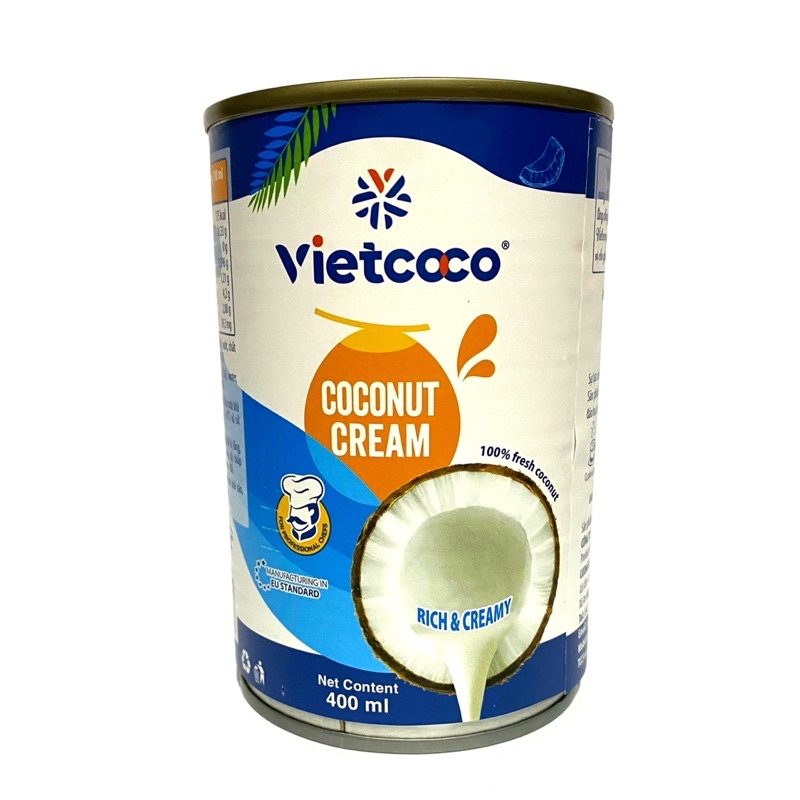 Nước Cốt Dừa Tươi VietCoCo Made in Việt Nam Dạng Lon 400ml 100% Cơm Dừa Tươi Sạch Sản Xuất Theo Tiêu Chuẩn Châu Âu