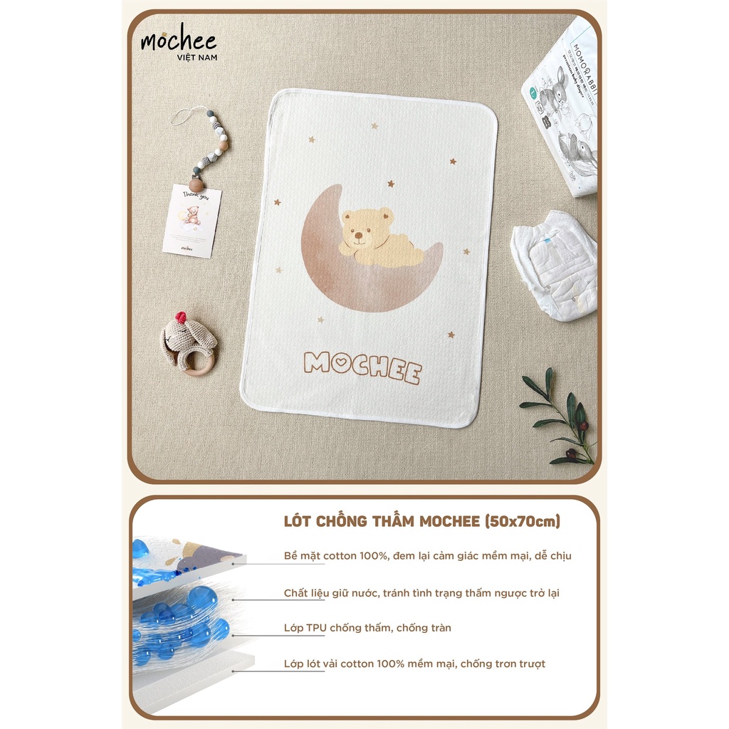 LÓT CHỐNG THẤM COTTON MOCHEE CHO BÉ