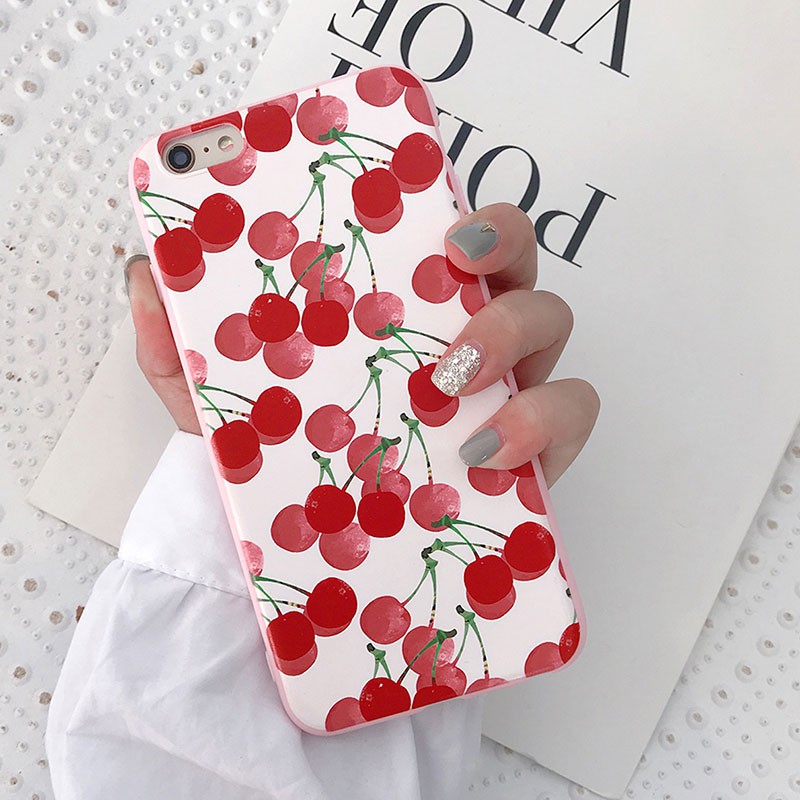 Ốp iphone dẻo họa tiết quả cherry xinh xắn cho 11/11pro/11promax/x/xr/xsmax/6/7/8/plus/splus/12 pro max/13 pro max-a41c