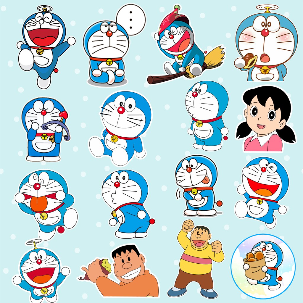 Sticker Doraemon chống nước sticker dán mũ bảo hiểm, laptop, ốp điện thoại, đàn guitar, vali, xe máy,..