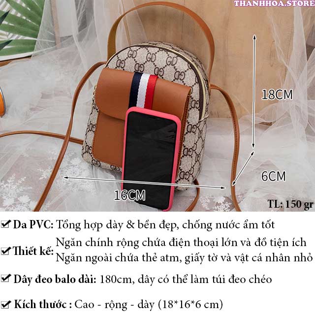 Balo nữ mini nhỏ xinh thời trang đi chơi, du lịch, da chống nước đẹp, cute, dễ thương, giá rẻ, màu hồng, đen [Balo nữ]