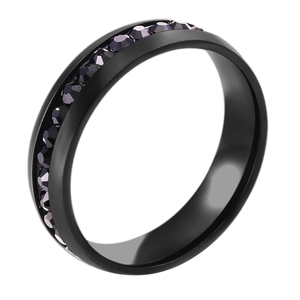 Nhẫn cưới bằng thép titan đính đá size 6-13 cho cặp đôi