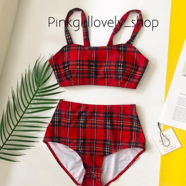 Bikini caro đỏ mẫu mới( kèm hình thật) | BigBuy360 - bigbuy360.vn