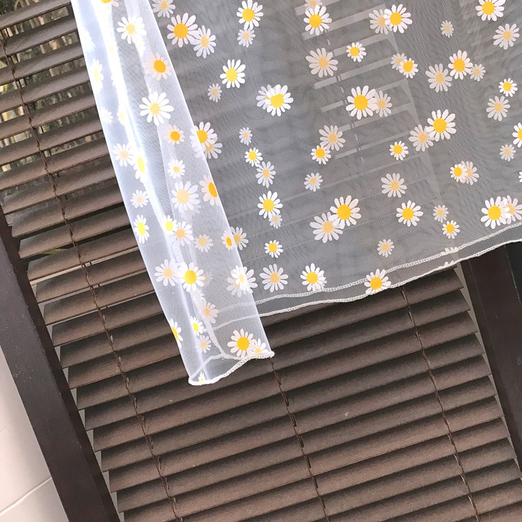 Womens Small Daisy Floral See Through Top Mesh Transparent Loose Korean Long Sleeve Sunscreen Shirt | BigBuy360 - bigbuy360.vn