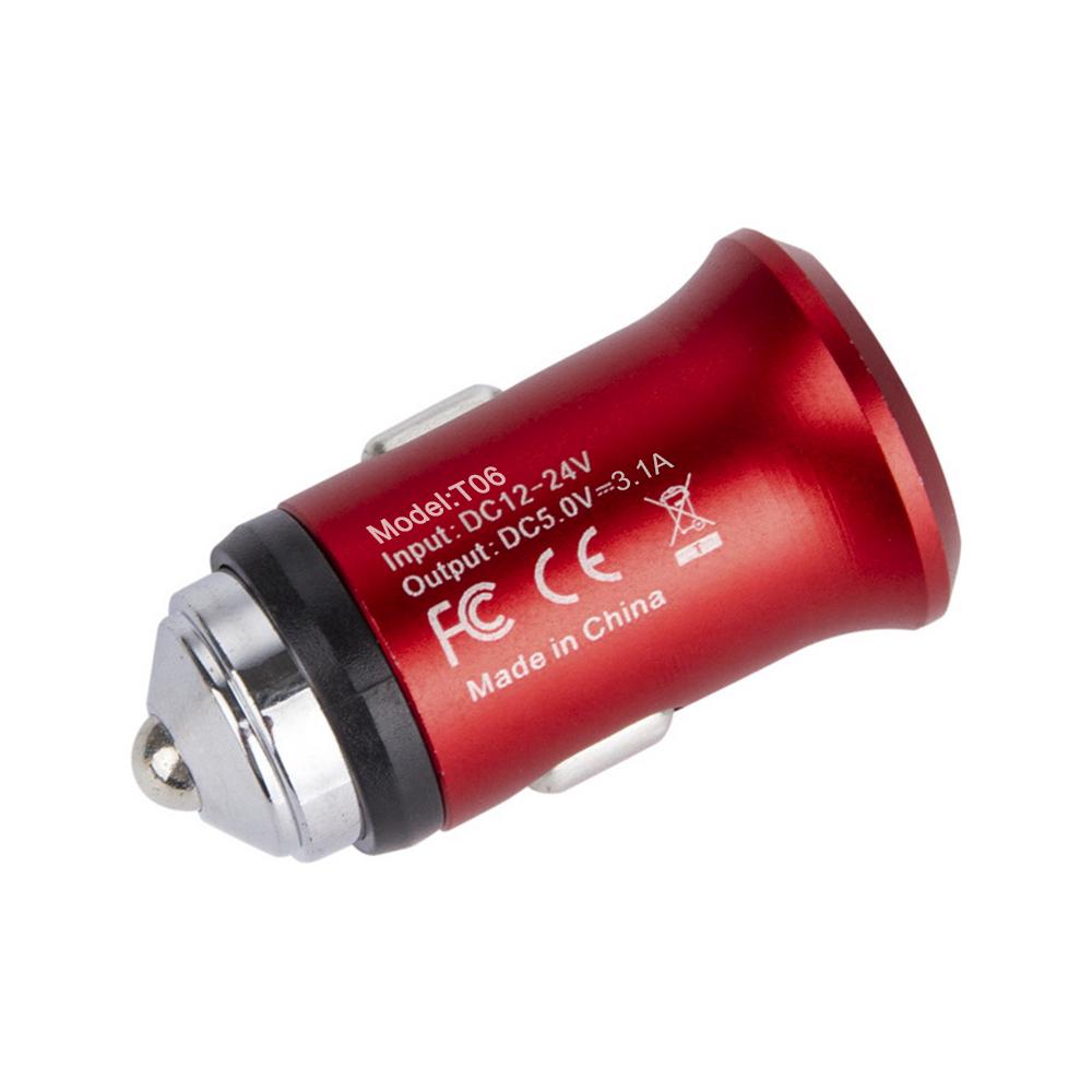 Sạc xe hơi mini cho iPhone Android 2.4A 2 cổng USB