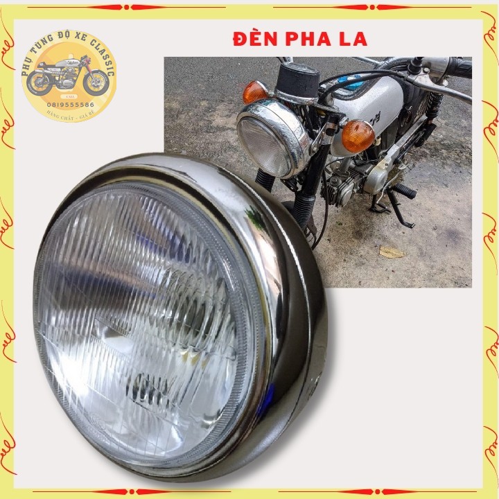 Đèn pha xe máy kiểu dáng LA mạ inox 2 lớp dày có dường kính 18cm để độ xe cafe racer , tracker