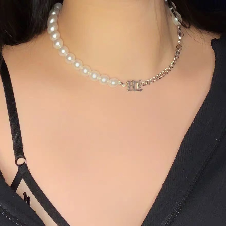 Vòng cổ choker ngọc trai nhân tạo B nữ dây chuyền