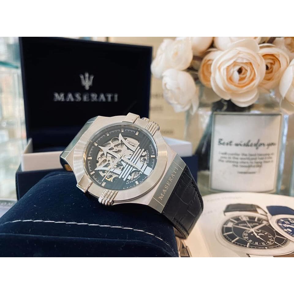 Đồng Hồ Nam Maserati Potenza Automatic Black Skeleton R8821108038