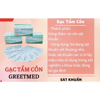 10 miếng Bông tẩm cồn Greetmeed, khử khuẩn da, đồ dùng, điện thoại, mắt kiếng....