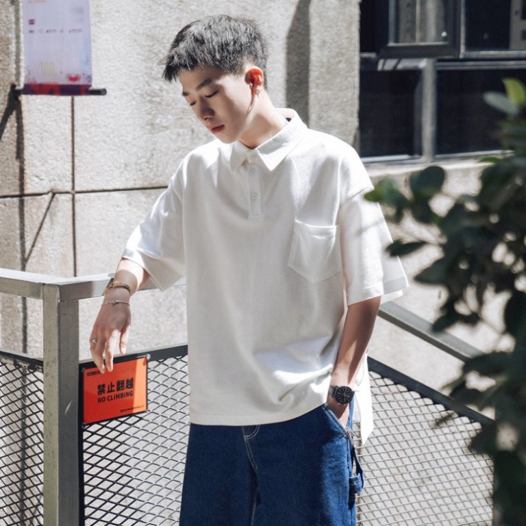 Áo Thun Polo Tay Ngắn Dáng Rộng Thời Trang Mùa Hè Có cổ Cá Tính Cho Nam Giới-cam kết đổi giả nếu hàng không tôt A1 | BigBuy360 - bigbuy360.vn