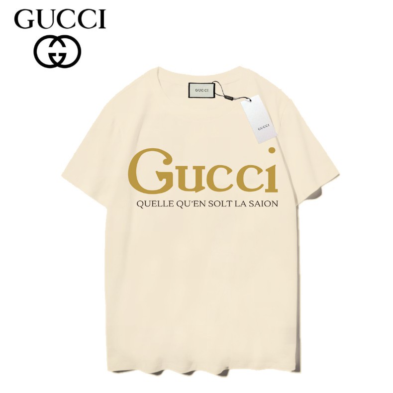 Áo Thun Tay Ngắn Chất Liệu Cotton In Chữ Gucci Thời Trang Dành Cho Cả Nam Và Nữ 🥇