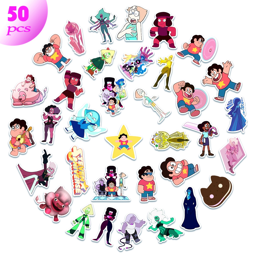 Set 50 sticker hoạt hình dán trang trí dễ thương