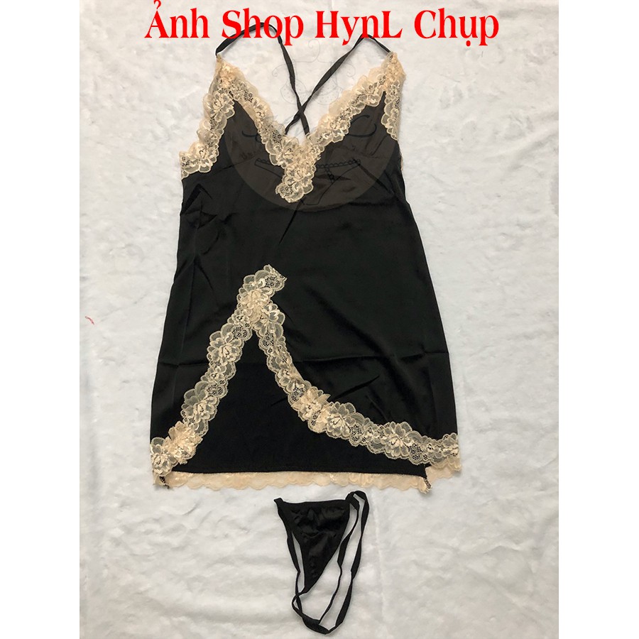Váy Ngủ Sexy 2 Dây Lụa Satin HynL , Đầm Ngủ Sexy Xuyên Thấu Gợi Cảm Phối Ren V005 | BigBuy360 - bigbuy360.vn