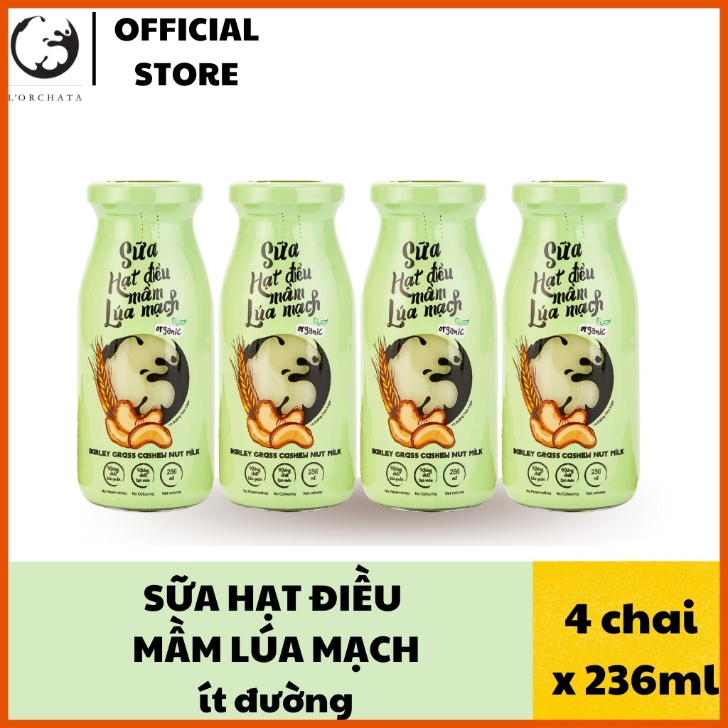 Lốc 4 chai sữa hạt L ORCHATA CO4M hạt tự nhiên, không chất bảo quản thumbnail
