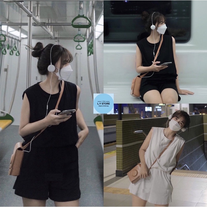 🌸 Bộ đồ quần short kèm áo thun form rộng và quây 2s đường phố Ulzzang 🌸
