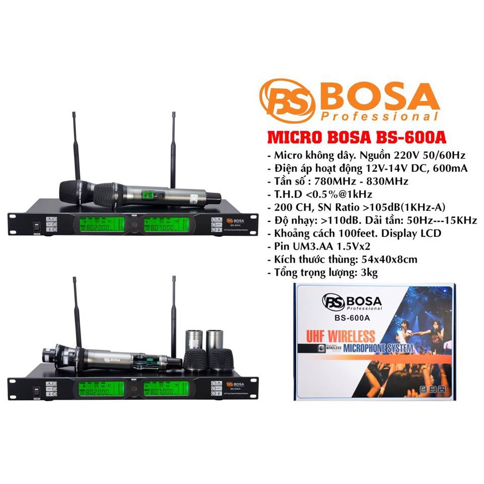 Micro không dây Bosa BS-600A hàng chính hãng