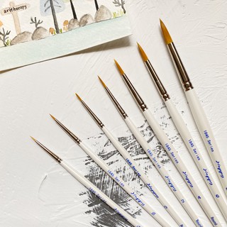 Cọ vẽ màu nước Happy Round thân trắng