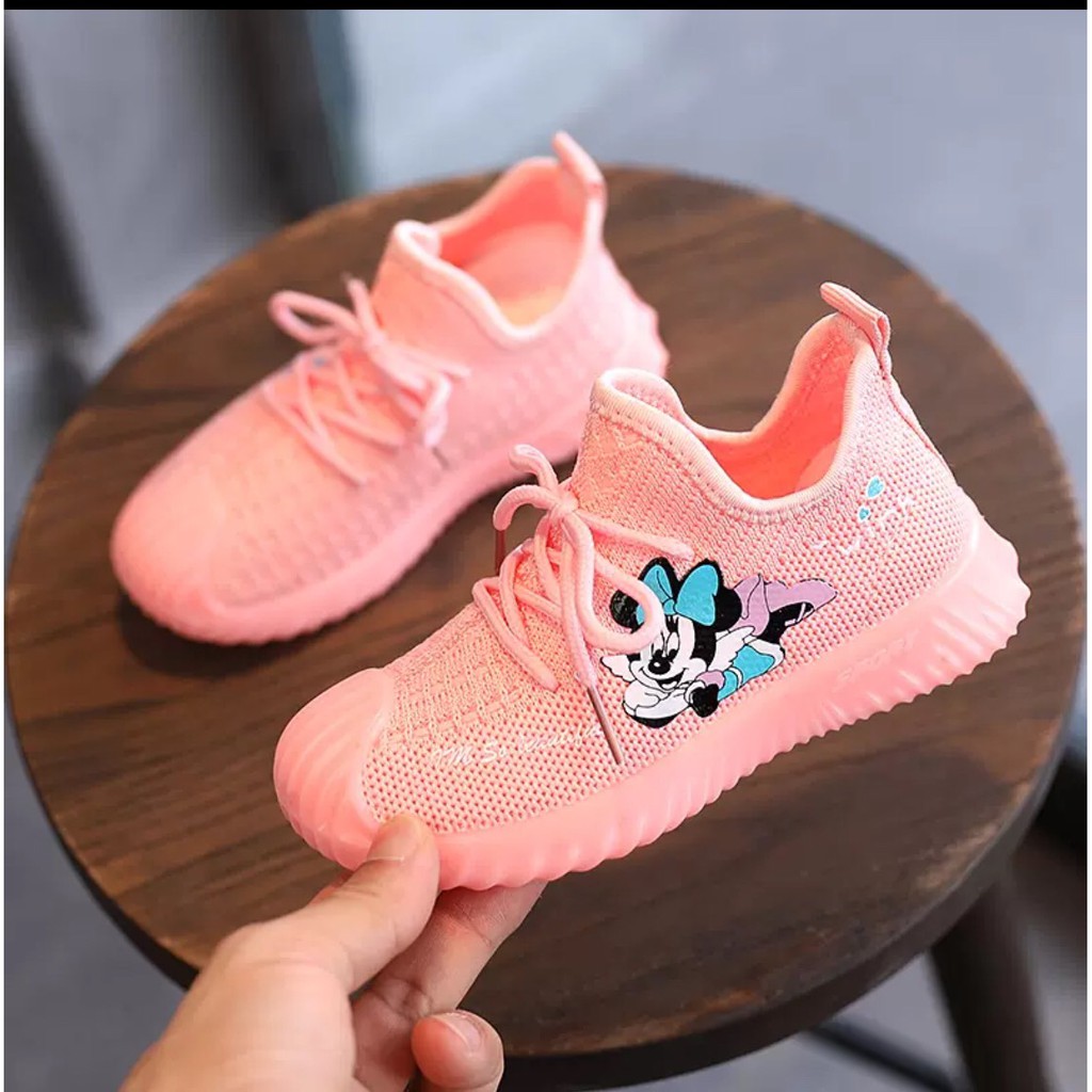 Giày thể thao bé gái cổ thấp hình Mickey,dép trẻ em kiểu giày lười cho bé  3- 10 tuổi