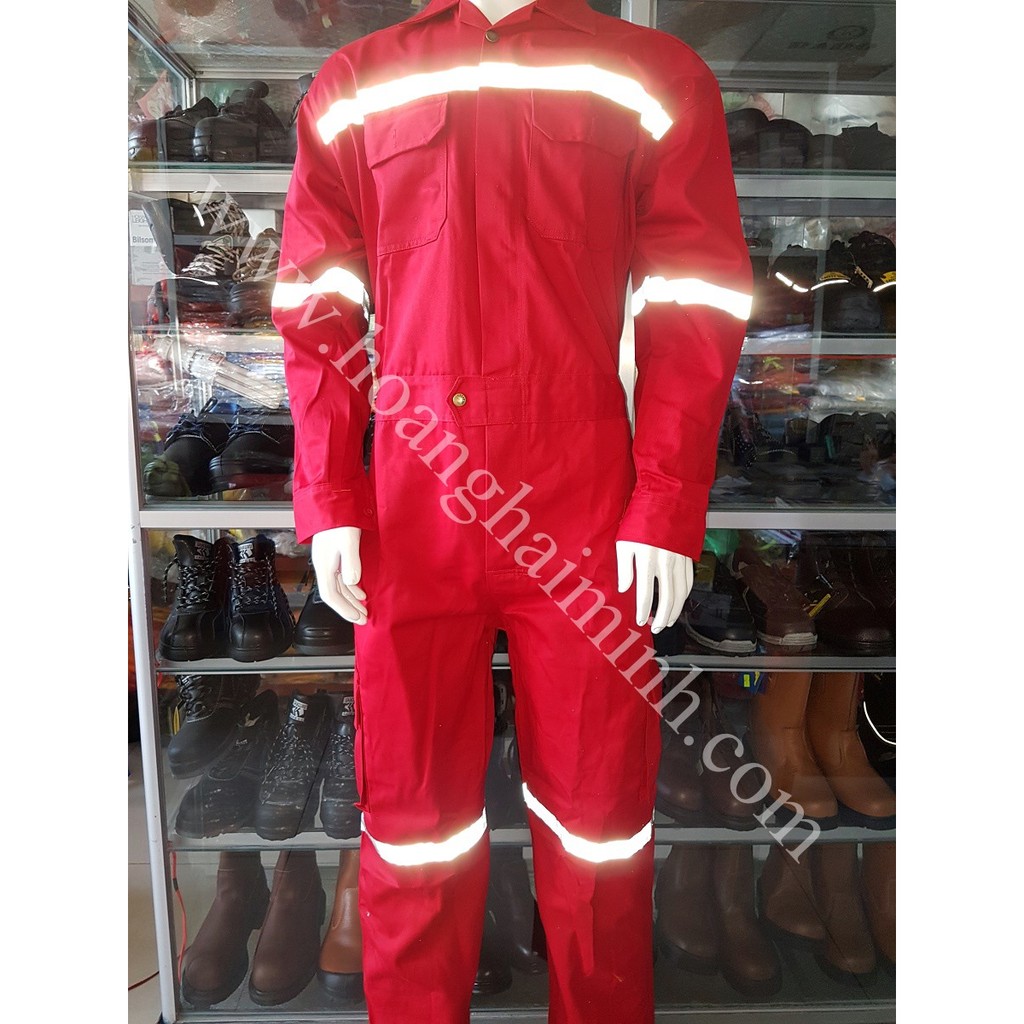 Quần áo liền vải Cotton - màu đỏ