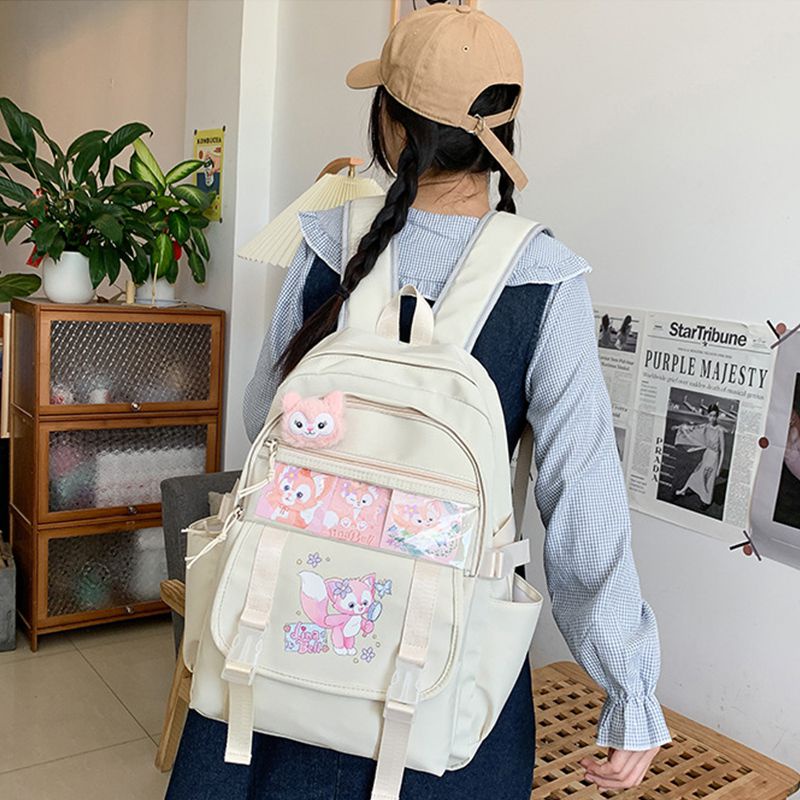 Kawaii Sanrio Anime Around Mymelody Kuromi Cinnamoroll LinaBell Cute School Backpack Travel bag Gift for Girlfriend