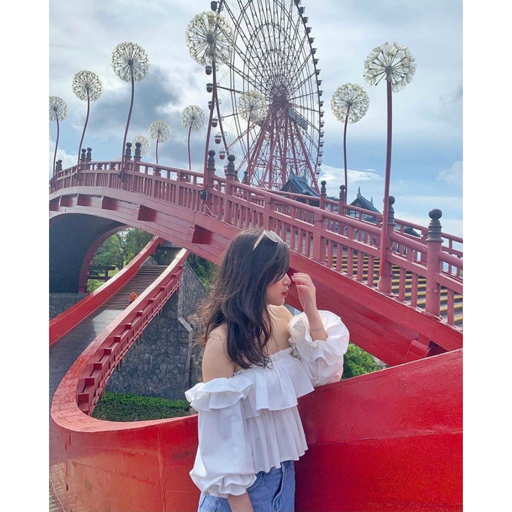 Áo Kiểu Maris Top Nhún Trễ Vai Tay Bo Chun Co Dãn Sang Chảnh 2 Màu Trắng/Đen 1161