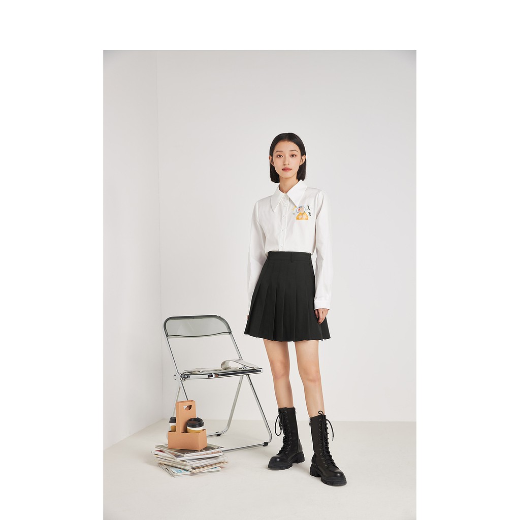 Sơ Mi Thêu LOVE CHICKEN Xinh Xắn, Áo Công Sơ Basic Quyên Fashion Thiết Kế Cổ Đức Trẻ Trung SMT004