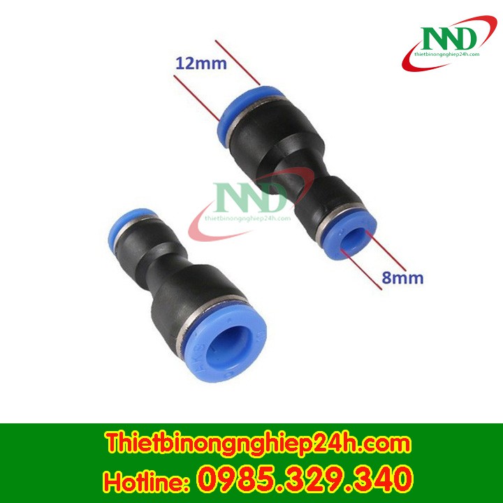 Đầu chuyển 12mm ra ống LPDE 8mm | Khớp nối chuyển nhanh bơm đơn 12-8