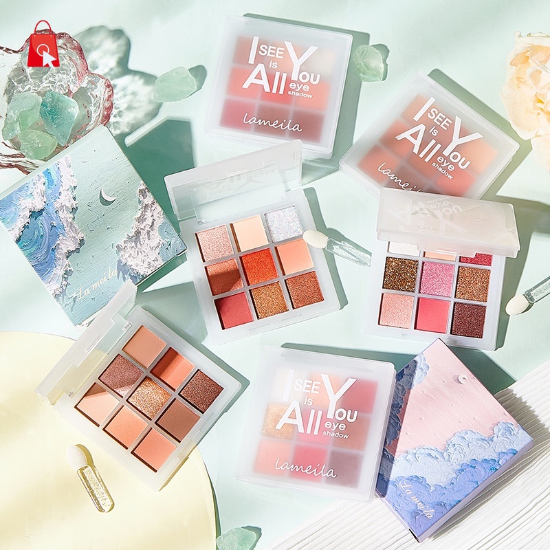 Bảng Phấn Mắt 9 Màu Sắc Hiệu Ứng Lì/ Ánh Nhũ Thời Trang JP1